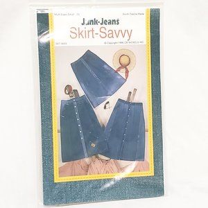 Junk Jeans Skirt Savvy Sewing Pattern 1996 Size Small - 3X CB Nickels Uncut